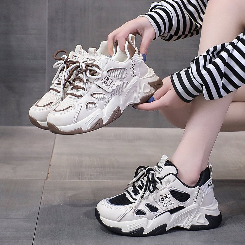 The new air-skinned old man's shoe girl, 2024, short-coded 34 high-sense field sneakers