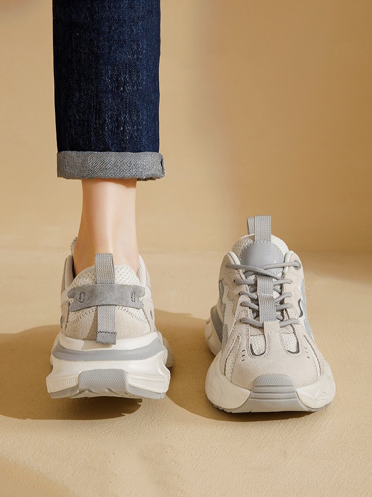 The new 2024 in the spring for old Rodmond's shoes and girls, with a thick bottom increase in retrospect and a small foot in the back