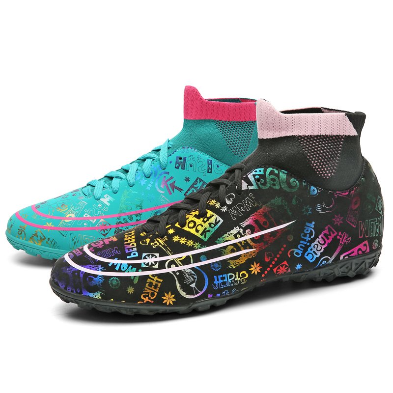 Football Shoes High top Lace Up Soccer futsal shoes Football Boots TF Team Sports Men's Women's Adult Footwear Sneakers Fashion