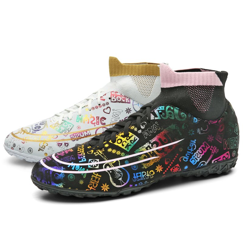 Football Shoes High top Lace Up Soccer futsal shoes Football Boots TF Team Sports Men's Women's Adult Footwear Sneakers Fashion
