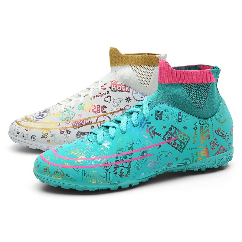 Football Shoes High top Lace Up Soccer futsal shoes Football Boots TF Team Sports Men's Women's Adult Footwear Sneakers Fashion