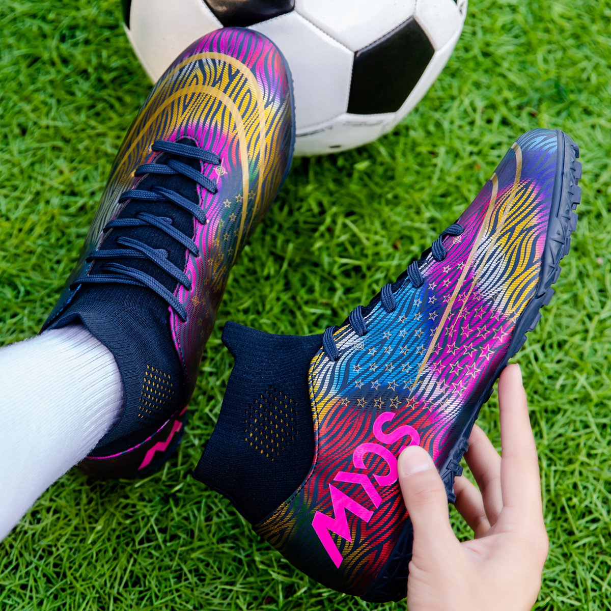 High quality factory customized hot selling long nail broken nail anti slip football shoes customized football shoes popular