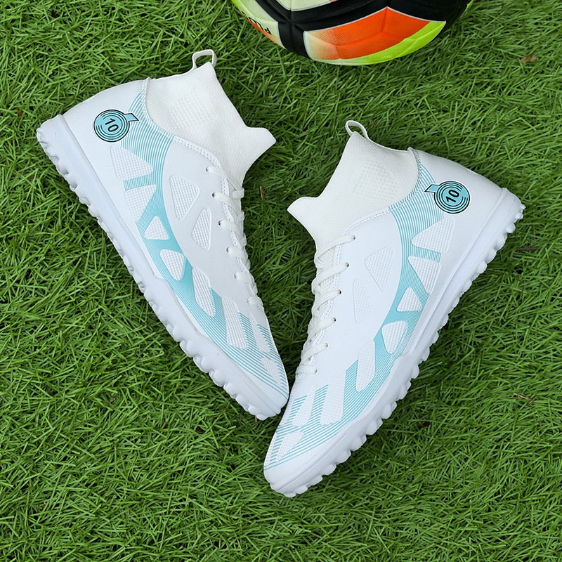 Explosive high-top breathable football shoes professional futsal shoes long spikes broken spikes spot direct delivery