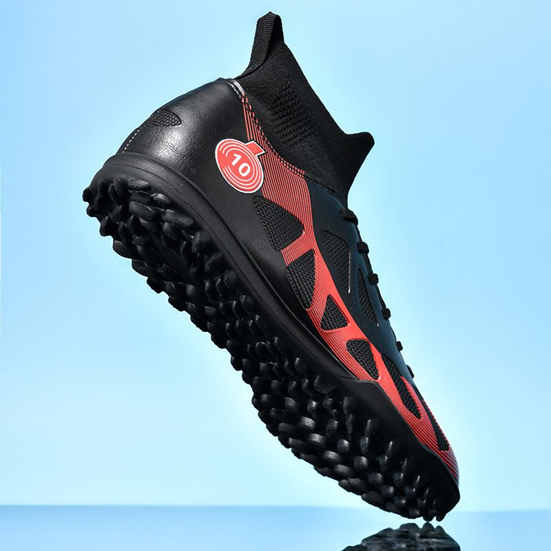 Explosive high-top breathable football shoes professional futsal shoes long spikes broken spikes spot direct delivery