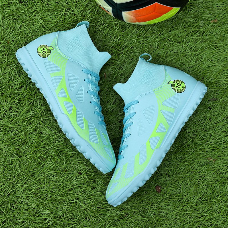 Explosive high-top breathable football shoes professional futsal shoes long spikes broken spikes spot direct delivery