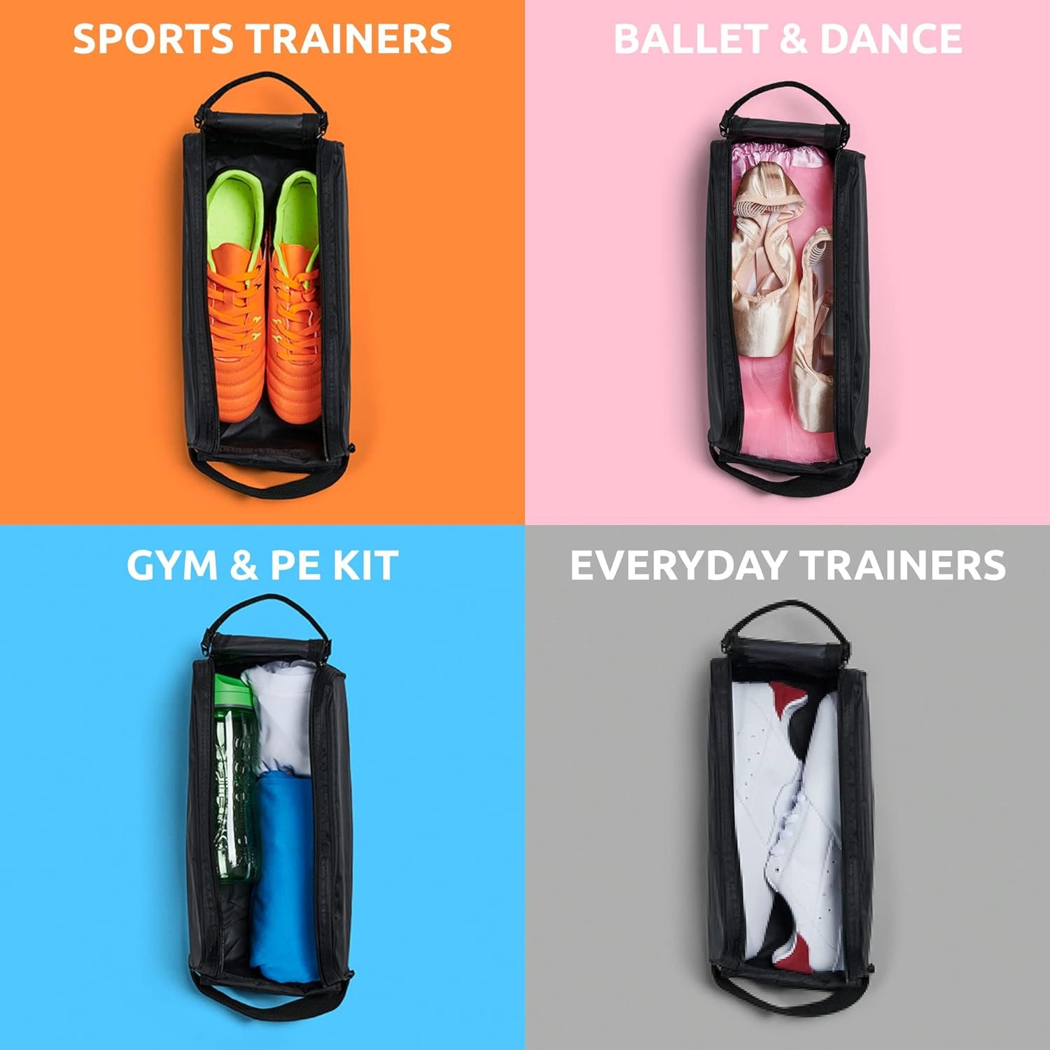 Heavy Duty Water Resistant Design Black nylon Sneaker Shoe Bag pouch for Travel Gym Sport Soccer Shoes