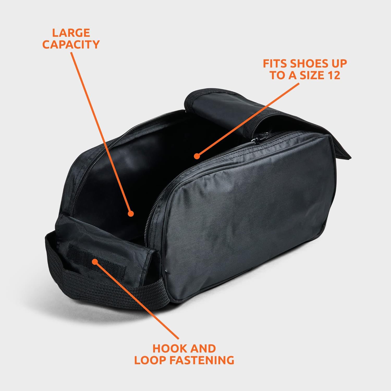 Heavy Duty Water Resistant Design Black nylon Sneaker Shoe Bag pouch for Travel Gym Sport Soccer Shoes