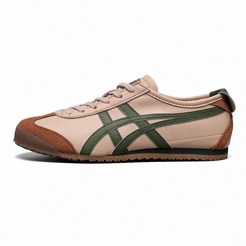Onetsuka Tiger Griming Mexico66 classic brown and green retrospect sports shoes DL408