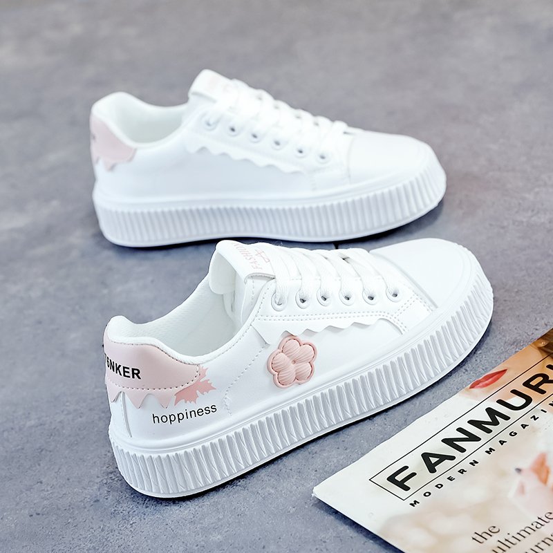 White Shoes Girl 2024 new summer air-shoes with a flat-floored autumn boy sports and leisure shoes