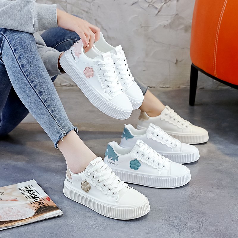White Shoes Girl 2024 new summer air-shoes with a flat-floored autumn boy sports and leisure shoes