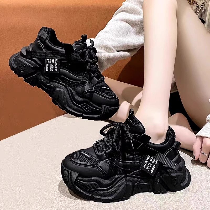 Z298 WOMEN'S SHOES, 2024 NEW, THICK OLD MAN'S SHOES, BLACK SNEAKERS, LIGHT AND LIGHT