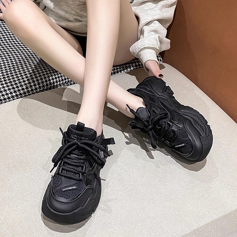 Z298 WOMEN'S SHOES, 2024 NEW, THICK OLD MAN'S SHOES, BLACK SNEAKERS, LIGHT AND LIGHT