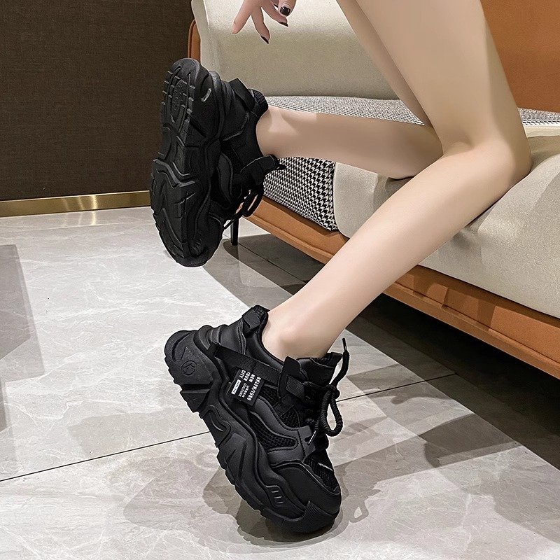 Z298 WOMEN'S SHOES, 2024 NEW, THICK OLD MAN'S SHOES, BLACK SNEAKERS, LIGHT AND LIGHT
