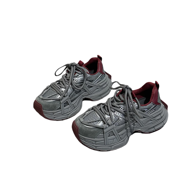 Old man's shoes and girls' new 2024 fall net re-embracing colored shoes to raise their feet for leisure