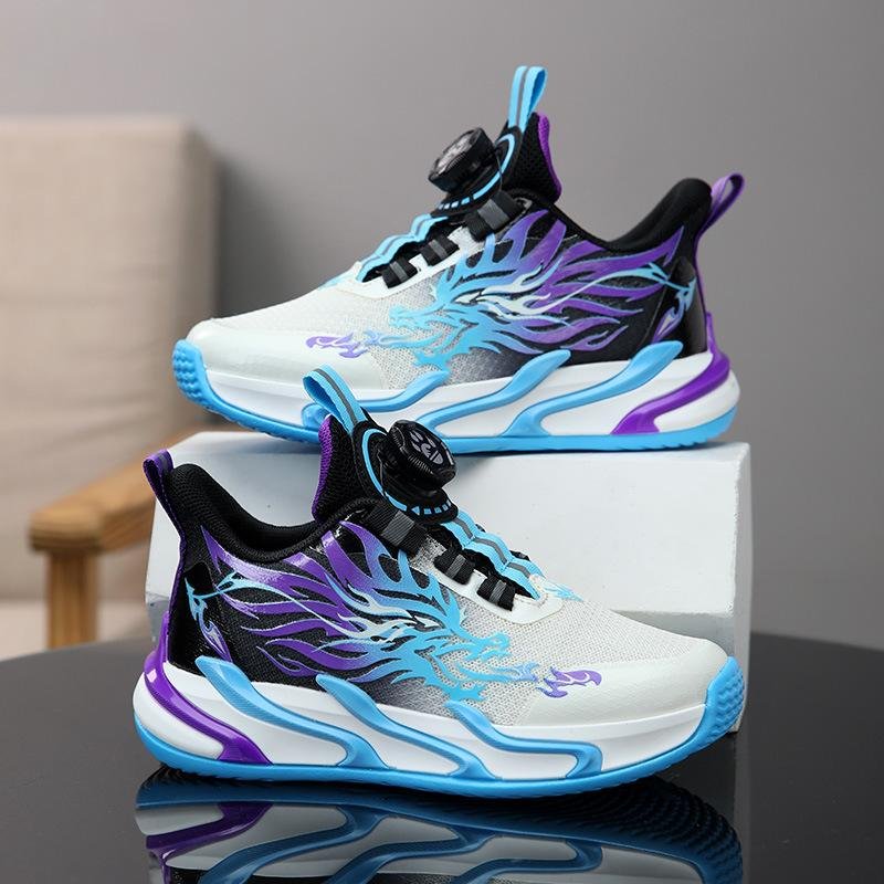 Children's Shoes Wholesale 2024 Spring Children's Leather Luminous Lighted Sports Shoes Running Shoes
