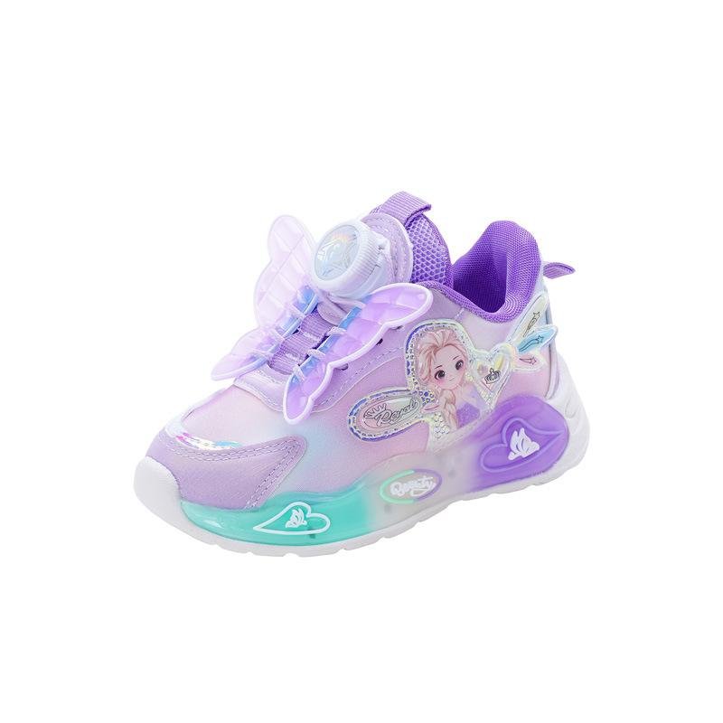 Children's Shoes Wholesale 2024 Spring Children's Leather Luminous Lighted Sports Shoes Running Shoes