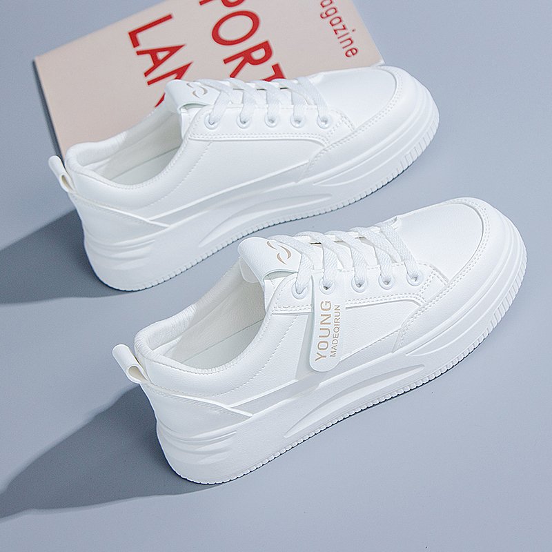 Li Ning Hinung Little White Shoe Girl 2024 new Queen's Autumn Skin Girl Sports Shoe Students Recreational Soft Bottoms