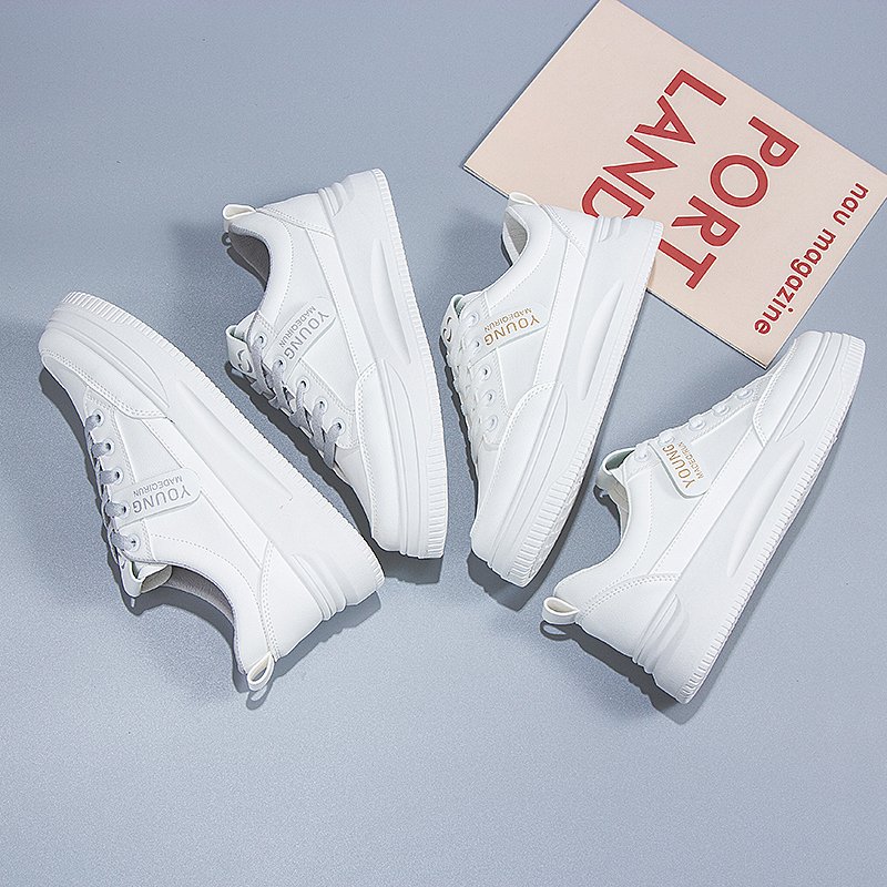 Li Ning Hinung Little White Shoe Girl 2024 new Queen's Autumn Skin Girl Sports Shoe Students Recreational Soft Bottoms