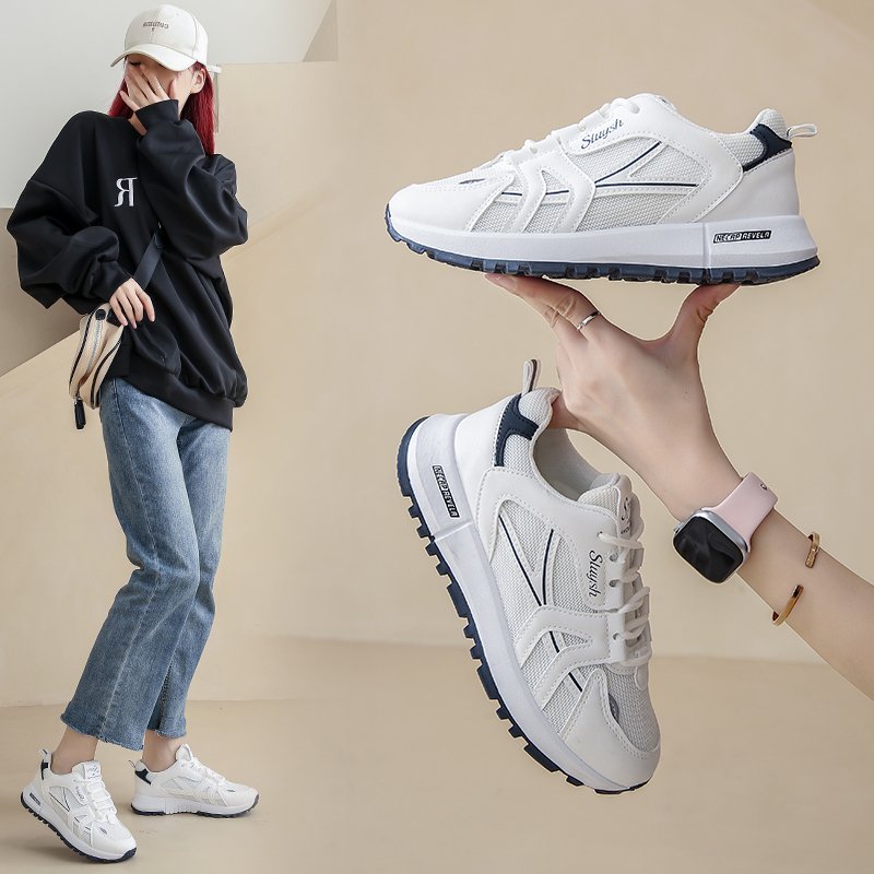 Autumn sneakers, a new 2024 for spring and autumn junior high school kids, and a hundred little white shoes