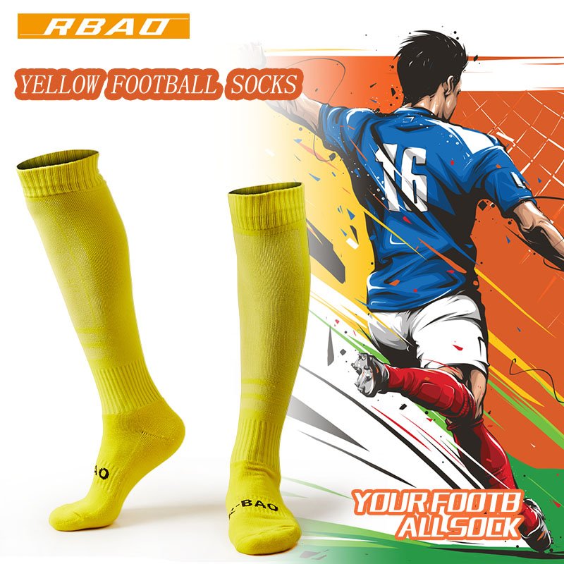 Knee high football socks training and competition knitted sport socks stockings