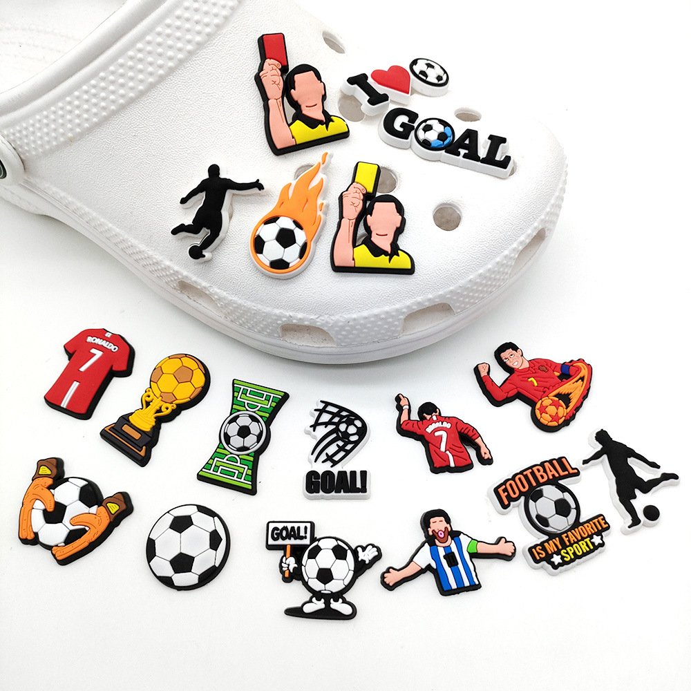 Soccer Team Shoe Charms Club Football Shoes Accessories Charms Soft Pvc Mls Europe Soccer Shoe Pins silicone charm