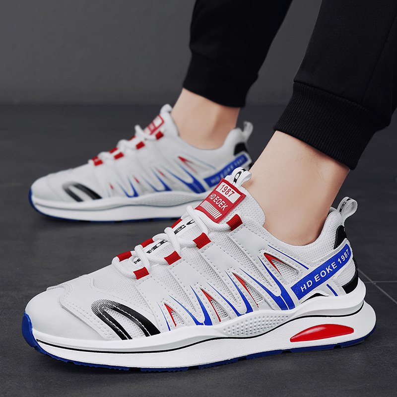 2024 autumn new men's fashion casual sports shoes soft sole increase sports skateboard shoes lace-up walking shoes