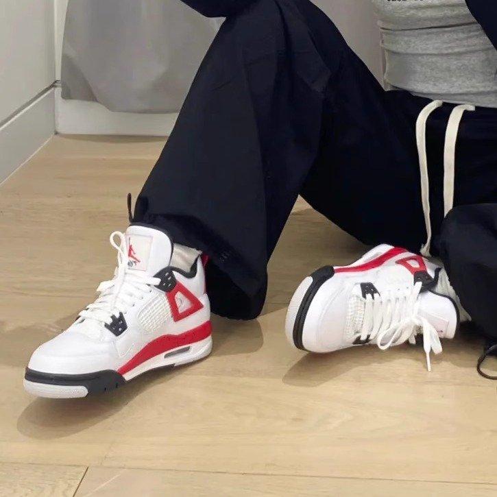 Jordan 4 male and female shoes AJ4 red-cement red-coated basketball couples recreational sports shoes DH6927-161