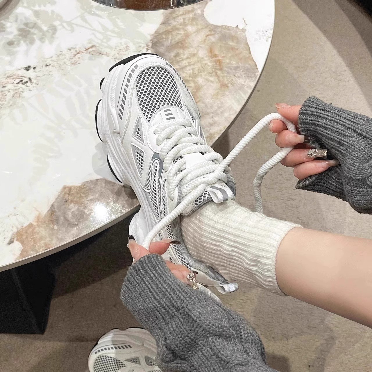 Sphere old man's shoe girl's 2024, new net, a hundred-knock sneakers