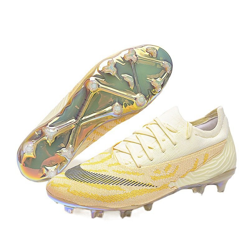 2024 Spring New Putian Seamless Flying Knitted Football Shoes Men's Broken Nails TF Long Nails AG Training Boots for Shipping