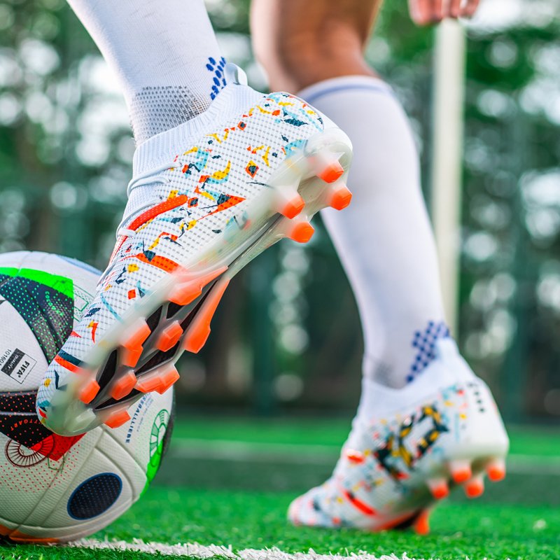 Purple AG Long Nail Competitive Football Shoes Durable Breathable Professional Soccer Shoes