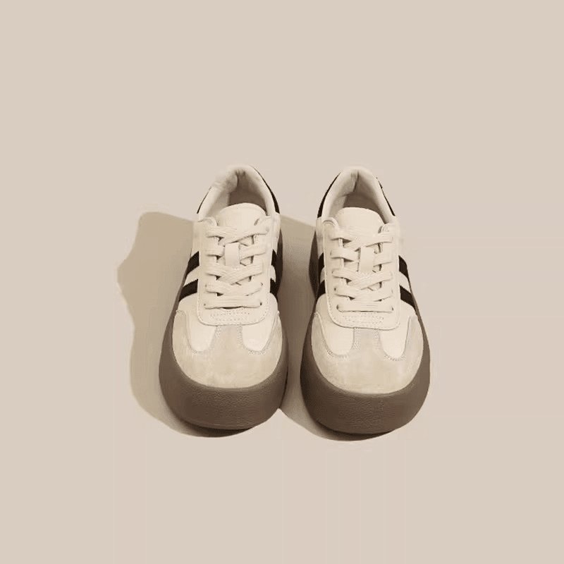 "Sweet-edged shoe girl, 2024 Spring-Autumn Recreational White Shoes, Classic Bagang Shoe Slate."