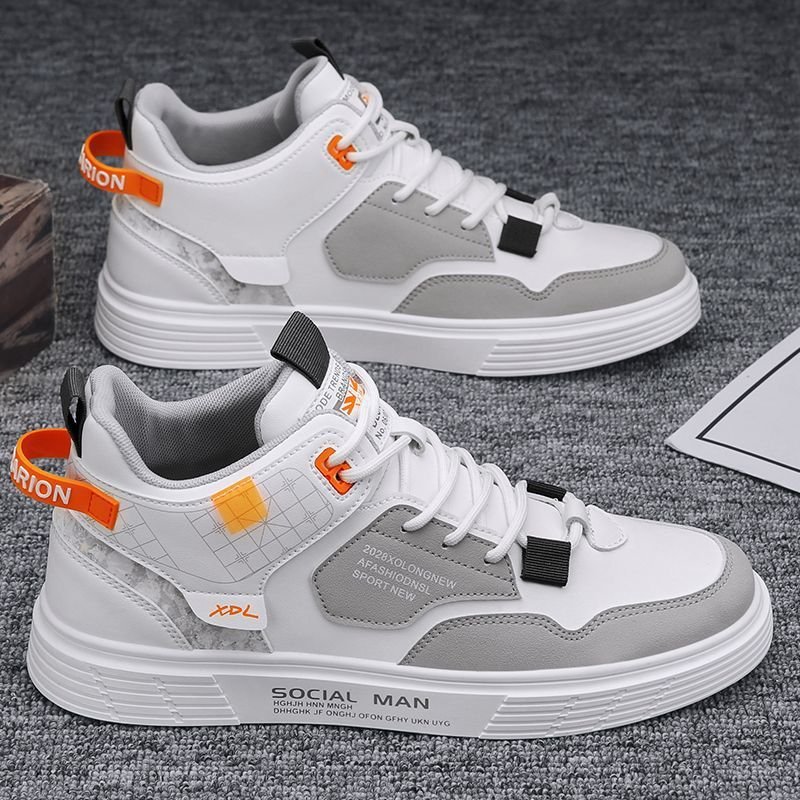2024 new men's fashion casual sports shoes air cushion increase soft sole sports skateboard shoes lace-up walking shoes