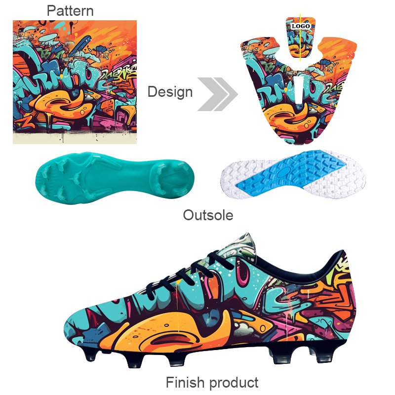 OEM ODM Custom Professional Men Football Sneakers Boy Soccer Shoes High Ankle Men's Cleats Training Sport Shoes Soccer boots