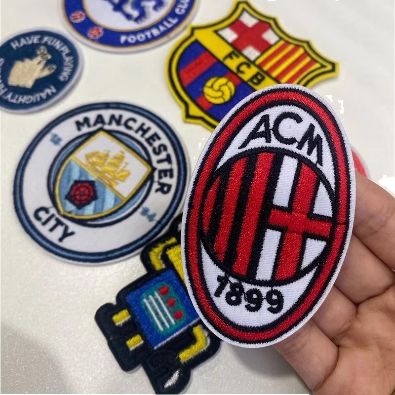 Hot sale Soccer club brand logo embroidery patch iron on sports football team patches for Jersey Caps