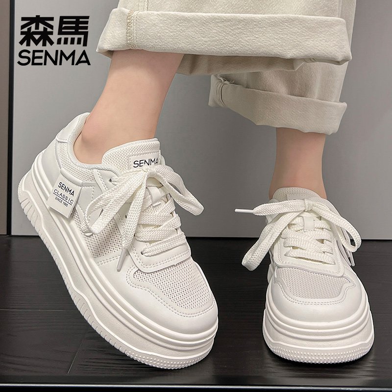 Samma's white-shoe girl, 2024, fresh, thick-sheltered, fresh-shoe-shoe-skinned, college-student sports and leisure shoes