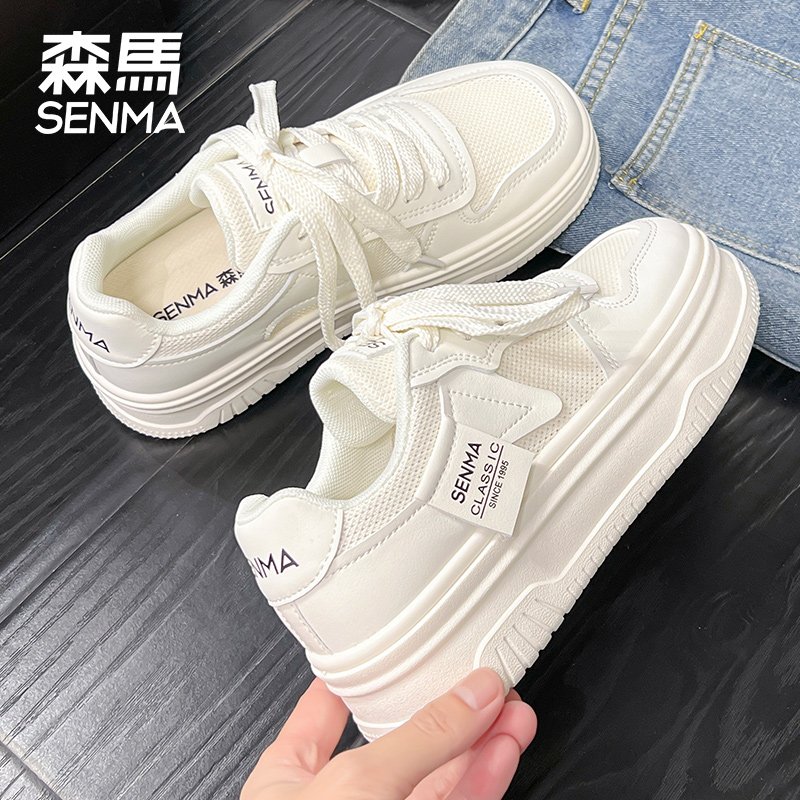 Samma's white-shoe girl, 2024, fresh, thick-sheltered, fresh-shoe-shoe-skinned, college-student sports and leisure shoes