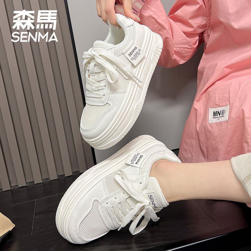 Samma's white-shoe girl, 2024, fresh, thick-sheltered, fresh-shoe-shoe-skinned, college-student sports and leisure shoes