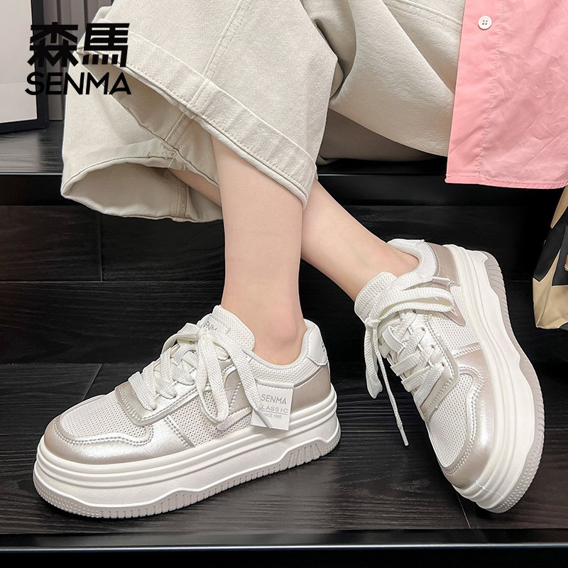 Samma's white-shoe girl, 2024, fresh, thick-sheltered, fresh-shoe-shoe-skinned, college-student sports and leisure shoes