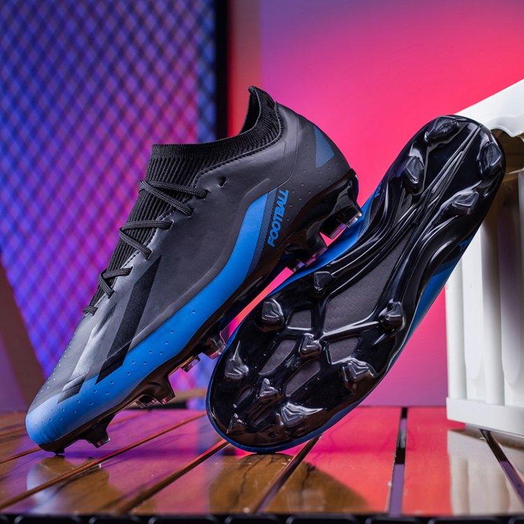 SA New High Ankle Soccer Shoes Men Breathable Outdoor High-Top Football Boots Turf Soccer Cleats Kids Ag Women Soft Shoes