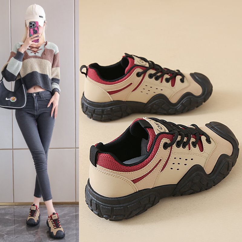 A woman's shoes, 2024, and a woman's sneaking and skiing
