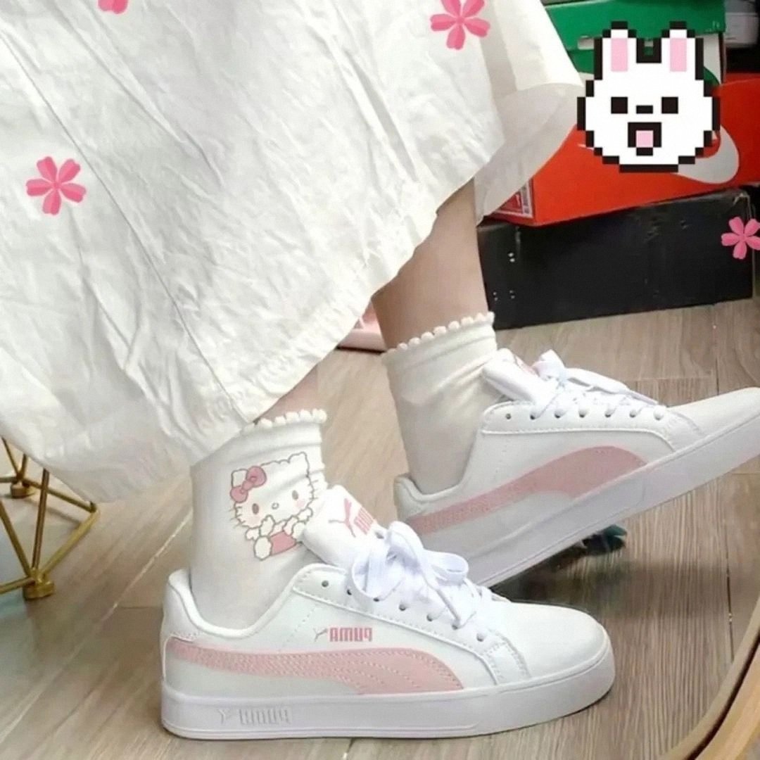 PUMA PEGASUS SHOES SMASH V2 BLACK & WHITE SHOES & WHITE SHOES & SHOES