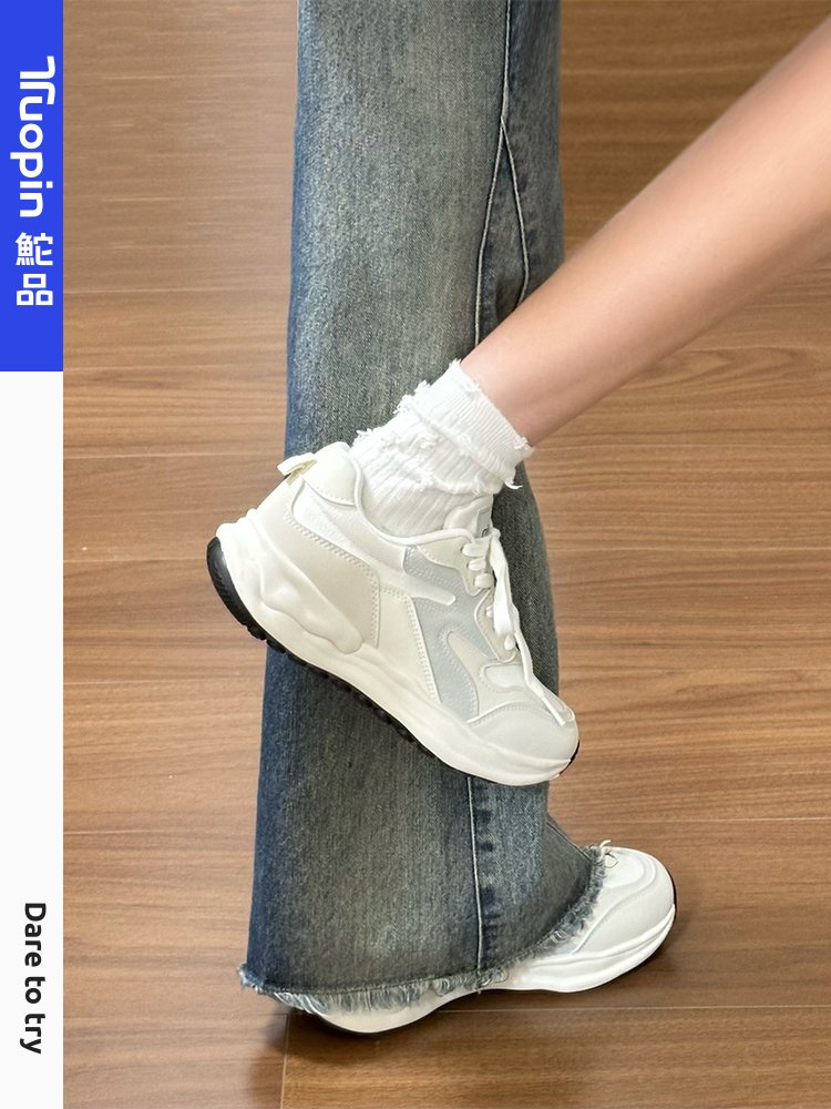 Skinny sneakers, 2024, light old dad's little white-shoe-skinned student running shoes