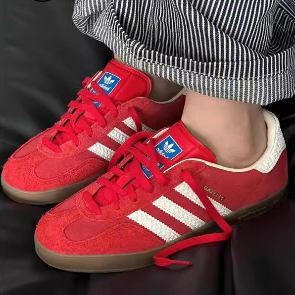 Adidas Adidas Gazelle Red and White Shoes, male and female sports and leisure shoes IF1808