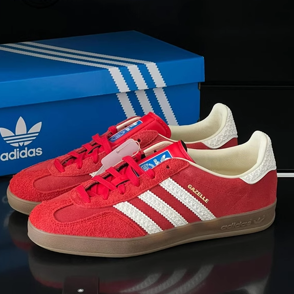 Adidas Adidas Gazelle Red and White Shoes, male and female sports and leisure shoes IF1808
