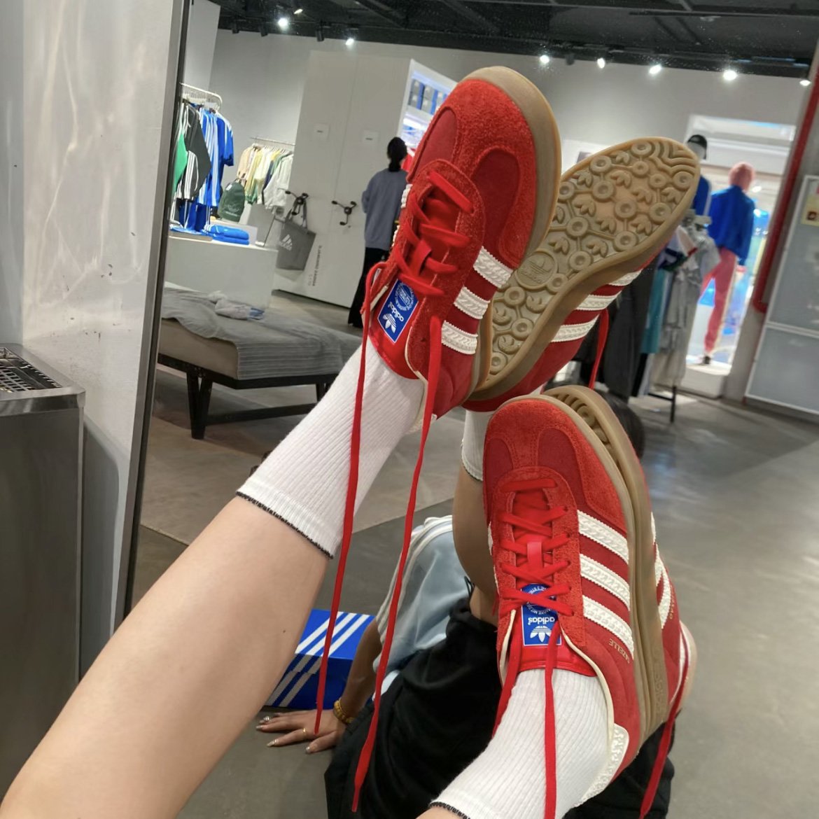 Adidas Adidas Gazelle Red and White Shoes, male and female sports and leisure shoes IF1808