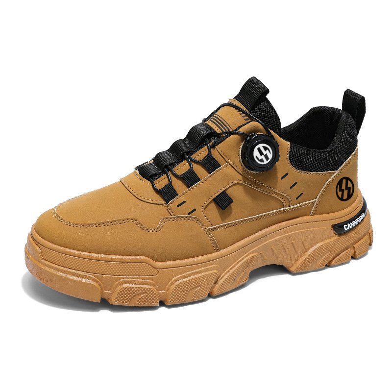 Men's shoes are waterproof and out-of-the-slides sports and revolving buttons are added to the latches