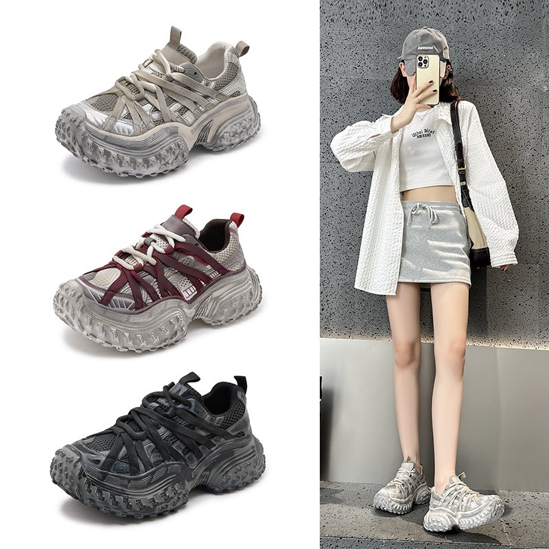 Paris' old old dad's shoes make the old Ankla Red 2024 Autumn Bottom Sports Boys and Girls Shoes