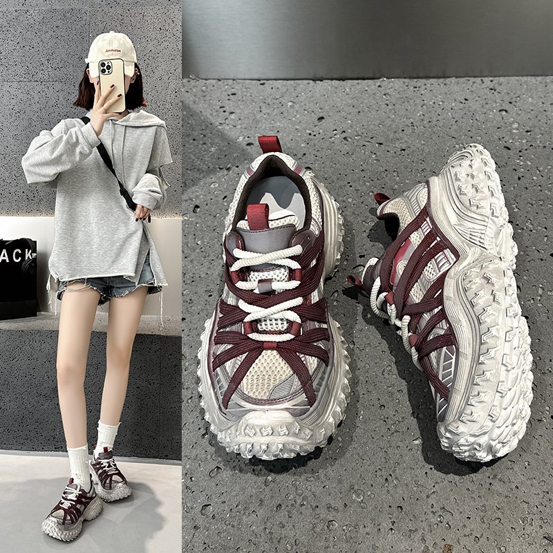 Paris' old old dad's shoes make the old Ankla Red 2024 Autumn Bottom Sports Boys and Girls Shoes