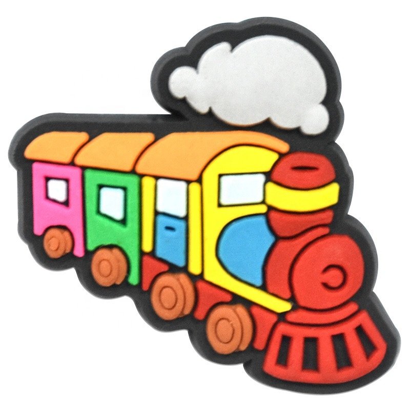 Wholesale cartoon Cute car Accessories pvc Decoration train rubber vehicle Thomas train clog charms For & Shoe Charms
