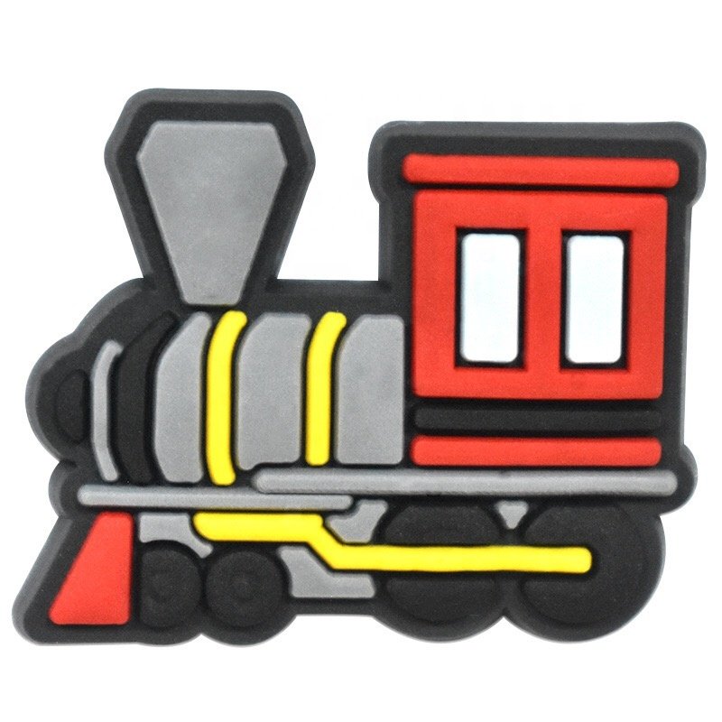Wholesale cartoon Cute car Accessories pvc Decoration train rubber vehicle Thomas train clog charms For & Shoe Charms